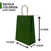 10 Sacola De Papel Kraft Presente Colorida 17,5X8,5X21,5Cm