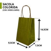 10 Sacola De Papel Kraft Presente Colorida 9,5X7,5X14,5Cm