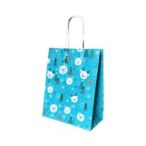 10 Sacola De Papel Kraft Presente Natal Urso 23,5x10x31,5cm