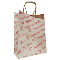 10 Sacola Presente Festa Natal Ano Novo Réveillon 18X09X24Cm