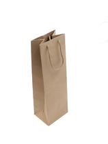 10 Sacolas de papel para garrafa 750ml bebidas vinho adega Cor:Kraft