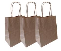 10 Sacolas Papel Kraft Delivery Tamanho Grande 30,5x11,5x38