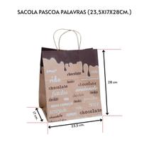 10 Sacolas Páscoa Presente Chocolate Palavras 23,5x17x28cm.