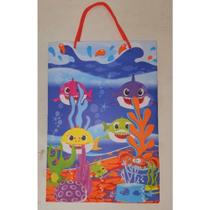 10 Sacolas Temáticas Lembrancinha Festa Baby Shark.