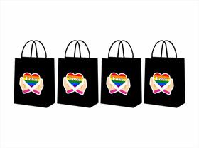 10 Sacolinhas preto Pride LGBTQIA+