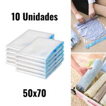 10 Sacos 50x70cm À Vácuo Organizador Protetor Roupas Viagem