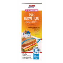 10 Sacos Hermético Alimentos Abre Fecha Sanremo 1L 1000ml