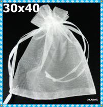 10 saquinhos de organza Maternidade bebê 30x40 Branco Baby Aconchego