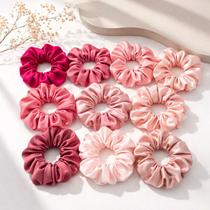 10 Scrunchies nude chic Cetim Luxo Antifrizz Não Quebra, Não Marca Tons delicados e neutros