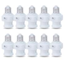 10 Sensor Fotosoquete 4Em1 Fotocélula Temporizador Bivolt E27 Acende Noite Apaga Dia Automático Luz