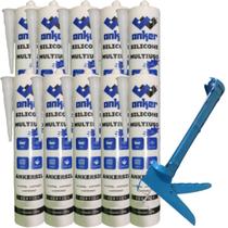 10 Silicone Acético Incolor Anker Do Brasil + Aplicador