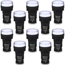 10 Sinaleiro Monobloco LED AD22-W Cor Branco 127/220V 22mm