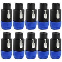 10 Speakon Conector Speaker Profissional Linha Macho 8 Polos Banhados a Ouro 10 Speakon Conector Speaker Profissional Linha Macho 8 Polos Banhados a Ouro