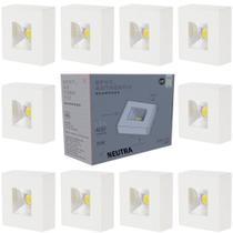 10 Spot Authentic Plafon Sobrepor Teto Beiral Quadrado Luz Neutra 4000K 5w Avant 10 Spot Authentic Plafon Sobrepor Teto Beiral Quadrado Luz Neutra 4000K 5w Avant