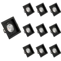10 Spot De Embutir Recuado Save Energy Ar70 Gu10 Bivolt Preto