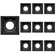 10 Spot De Embutir Recuado Stella Square Par 20 E27 Quadrado Bivolt Preto