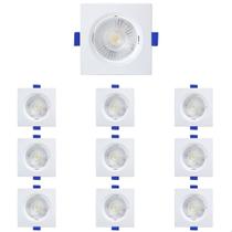 10 Spot De Led Blumenau Slim Quadrado 6W Bivolt 4100K Luz Neutra 10 Spot De Led Blumenau Slim Quadrado 6W Bivolt 4100K Luz Neutra