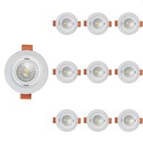 10 Spot De Led Blumenau Slim Redondo 3W Bivolt 6500K Luz Branca 10 Spot De Led Blumenau Slim Redondo 3W Bivolt 6500K Luz Branca