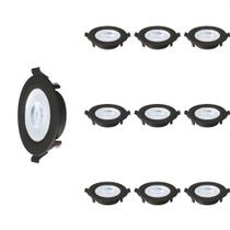 10 Spot De Led Blumenau Slim Redondo 6W Bivolt 3000K Luz Amarela