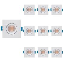 10 Spot De Led De Embutir Stella Easy Quadrado 3W Bivolt Branco 3000K Luz Amarela 10 Spot De Led De Embutir Stella Easy Quadrado 3W Bivolt Branco 3000K Luz Amarela