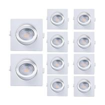 10 Spot De Led Embutir Par20 Quadrado 7W 4000K Taschibra