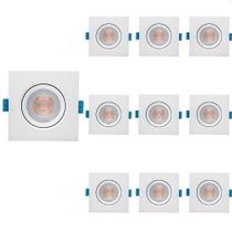 10 Spot De Led Embutir Stella Easy Mr16 Quadrado 4,5W Bivolt Branco 4000K Luz Neutra
