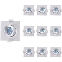 10 Spot De Led Taschibra Alltop Mr16 Quadrado 5W Bivolt 3000K Luz Amarela