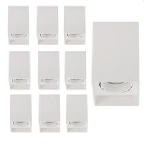 10 Spot De Sobrepor Recuado Blumenau Clean Para Lâmpada Mr16 Gu10 Quadrado Bivolt Branco 10 Spot De Sobrepor Recuado Blumenau Clean Para Lâmpada Mr16 Gu10 Quadrado Bivolt Branco