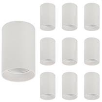10 Spot De Sobrepor Recuado Blumenau Clean Para Lâmpada Mr16 Gu10 Redondo Bivolt Branco