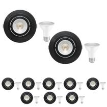 10 Spot Emb Face Plana PAR20 + 1 Lâmpada LED 6W 2700K E27