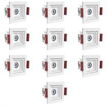 10 Spot Embutido Mini Led Downlight Recuado Sala 3000k Bet55
