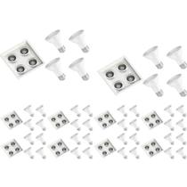 10 Spot Embutido Recuado PAR20 + 4 Lâmpada LED 6W 3000K E27
