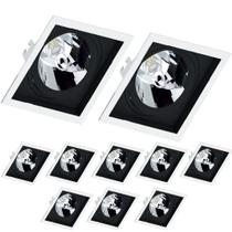 10 Spot Embutir Branco e Preto AR111 Base GU10 Save Energy