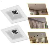 10 Spot Embutir De Led 2w 3000k Mini Quadrado Pra Teto