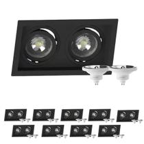 10 Spot Embutir Duplo Recuo + Lâmpada AR111 Led 12W 4000k
