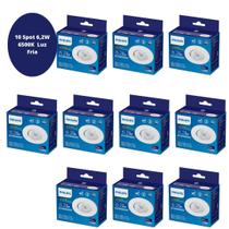 10 Spot Led Embutir 6,2w 6500k Philips Redondo 550L Luz Fria 10 Spot Led Embutir 6,2w 6500k Philips Redondo 550L Luz Fria