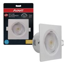 10 Spot Led Embutir Quadrado 5w Branco Quente 3000k