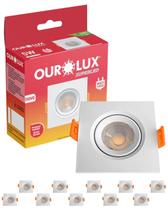 10 Spot Led Quadrado De Embutir Bivolt 5w Cor da Luz Quente 3000k Amarelada Ourolux