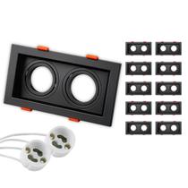 10 Spot Recuado Duplo Embutir Led Mr16 Gu10 Luminária Teto Sala Quarto Lâmpada Dicroica Branco Preto Cor:Branco 10 Spot Recuado Duplo Embutir Led Mr16 Gu10 Luminária Teto Sala Quarto Lâmpada Dicroica Branco Preto Cor:Branco