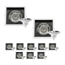 10 Spot Recuado Embutido + Lâmpada AR111 4000k 12W Save Energ