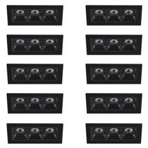 10 Spot Triplo Micro Embutir Led Pontual Downlight Bet58 10 Spot Triplo Micro Embutir Led Pontual Downlight Bet58