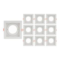 10 Spots de Embutir Recuado Nordecor Flea para 1 Lâmpada Ar70 Quadrado Branco 10 Spots de Embutir Recuado Nordecor Flea para 1 Lâmpada Ar70 Quadrado Branco