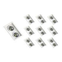 10 Spots de Embutir Recuado Save Energy para 2 Lâmpadas Ar70 Gu10 Bivolt Branco