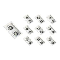 10 Spots de Embutir Recuado Save Energy para 2 Lâmpadas Par 20 E27 Bivolt Branco 10 Spots de Embutir Recuado Save Energy para 2 Lâmpadas Par 20 E27 Bivolt Branco