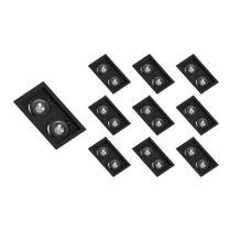 10 Spots de Embutir Recuado Save Energy para 2 Lâmpadas Par 20 E27 Bivolt Preto 10 Spots de Embutir Recuado Save Energy para 2 Lâmpadas Par 20 E27 Bivolt Preto