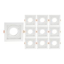 10 Spots de Embutir Recuado Taschibra Conecta para Lâmpada Ar70 Quadrado Branco