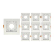 10 Spots de Embutir Recuado Taschibra Conecta para Lâmpada Mr11 Quadrado Branco