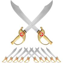 10 Super Espadas de Brinquedo Piratas Caribe Jack Sparrow Infantil Dourada 57cm