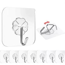 10 Suporte Adesivo Com Gancho Cabide Metal Sem Furar Parede