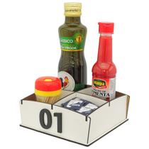 10 Suporte de Mesa Númerado Azeite Sal Temperos Palito Restaurante Branco 10 Suporte de Mesa Númerado Azeite Sal Temperos Palito Restaurante Branco